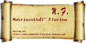 Matriszottó Florina névjegykártya